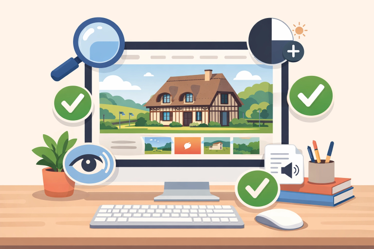 Exemple d'audit d'accessibilité numérique montrant les améliorations possibles sur un site web.